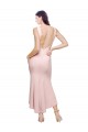 Sleeveless High Neck Stretch Crepe Pink Midi Length High Low Evening Gown / Prom Dress / Bridesmaid Dress London