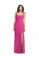 Sleeveless Square Neck Stretch Crepe Fuchsia Long Semi Formal Evening Dress / Prom Dress / Bridesmaid Dress London