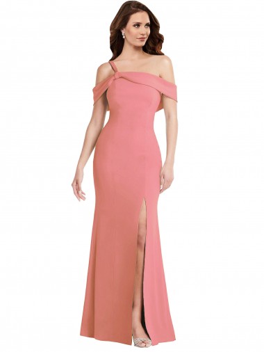 Sleeveless One Shoulder Stretch Crepe Hot Pink Long Semi Formal Evening Dress / Prom Dress / Bridesmaid Dress London