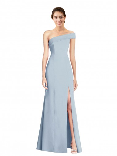 Sleeveless Off the Shoulder Stretch Crepe Light Sky Blue Long Formal Evening Gown / Prom Dress / Bridesmaid Dress London