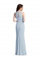 Sleeveless Halter Neck Stretch Crepe Light Sky Blue Long Formal Dress / Bridesmaid Dress London