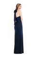 Sleeveless High Neck Stretch Crepe Dark Navy Long Semi Formal Evening Dress / Prom Dress / Bridesmaid Dress London
