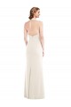 Sleeveless Halter Neck Stretch Crepe Ivory Long Semi Formal Evening Dress / Prom Dress / Bridesmaid Dress London