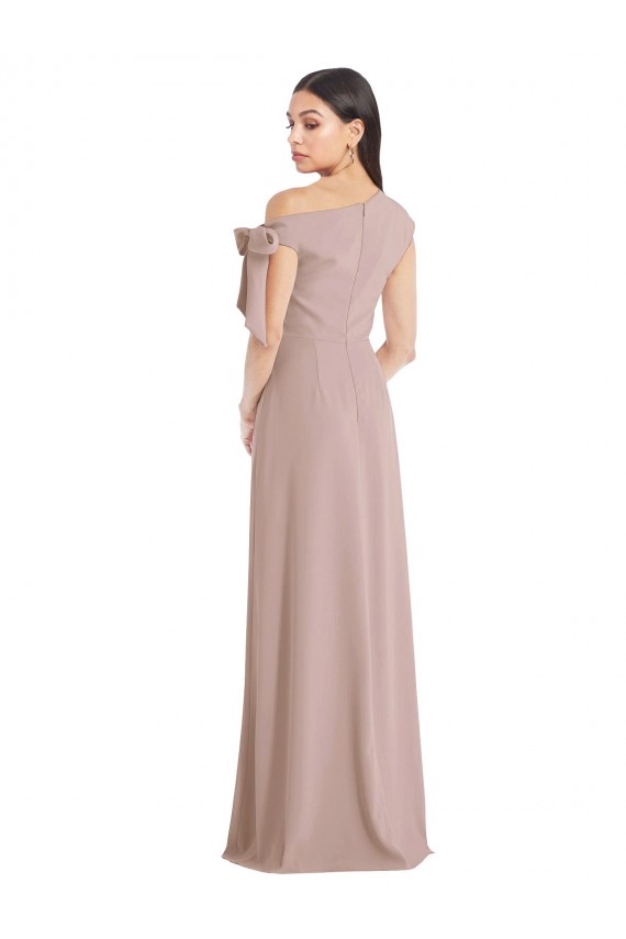 Sleeveless Off the Shoulder Stretch Crepe Dusty Pink Long Formal Evening Gown / Prom Dress / Bridesmaid Dress London