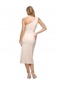 Sleeveless One Shoulder Stretch Crepe Nude Midi Length Formal Evening Gown / Prom Dress / Bridesmaid Dress London