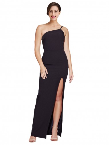 Sleeveless Strapless Stretch Crepe Black Long Formal Evening Gown / Prom Dress / Bridesmaid Dress London