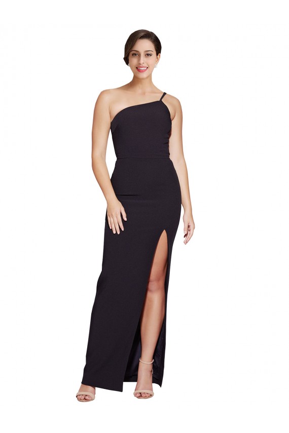 Sleeveless Strapless Stretch Crepe Black Long Formal Evening Gown / Prom Dress / Bridesmaid Dress London