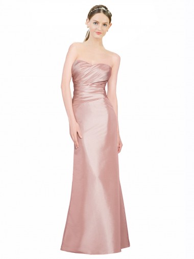 Sleeveless Strapless Stretch Satin Long Formal Evening Gown / Prom Dress / Bridesmaid Dress London