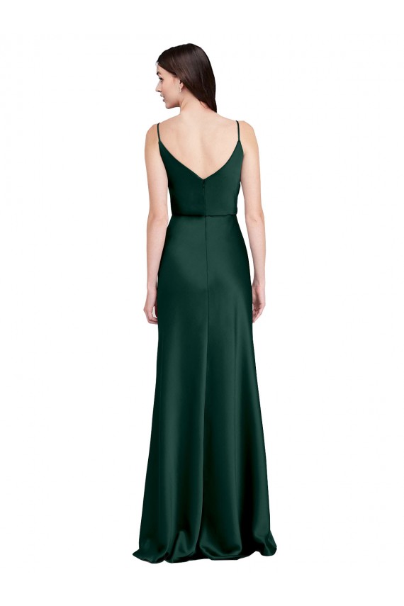 Sleeveless Cowl Neck Stretch Satin Hunter Long Black Tie Evening Gown / Prom Dress / Bridesmaid Dress London