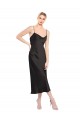 Sleeveless Cowl Neck Stretch Satin Black Midi Length Formal Evening Gown / Prom Dress / Bridesmaid Dress London