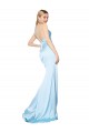 Sleeveless V-Neck Stretch Satin Light Sky Blue Long Formal Evening Gown / Prom Dress / Bridesmaid Dress London