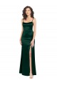 Sleeveless Scoop Neck Stretch Satin Hunter Long Formal Evening Gown / Prom Dress / Bridesmaid Dress London