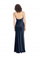 Sleeveless Cowl Neck Stretch Satin Dark Navy Long Black Tie Evening Gown / Prom Dress / Bridesmaid Dress London
