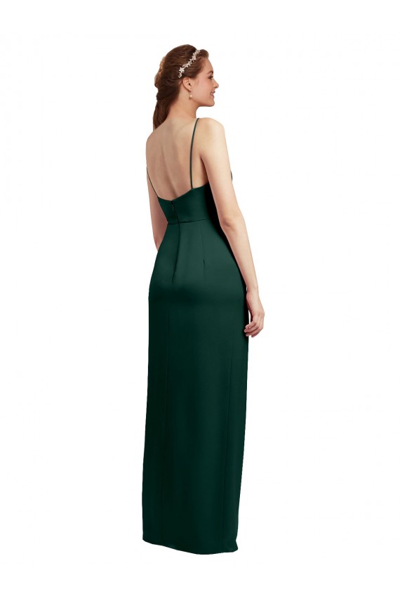 Sleeveless Square Neck Stretch Satin Hunter Long Formal Evening Gown / Prom Dress / Bridesmaid Dress London