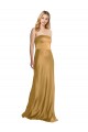 Sleeveless Strapless Stretch Satin Gold Long Formal Evening Gown / Prom Dress / Bridesmaid Dress London