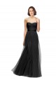 Sleeveless Sweetheart Tulle Black Long Bridesmaid Gown London