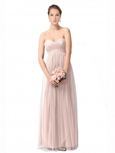 Cap Sleeves Sweetheart Tulle Vintage Rose Long Bridesmaid Dress London