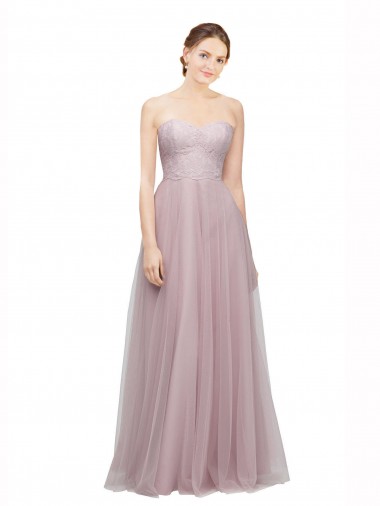 Sleeveless Sweetheart Tulle & Lace Light Lilac Long Bridesmaid Dress / Evening Dress London