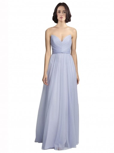 Sleeveless Sweetheart Tulle Lilac Long Bridesmaid Dress London