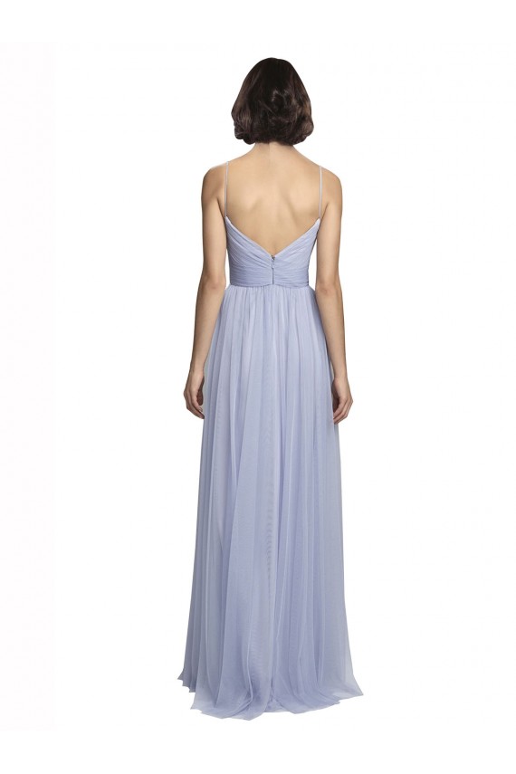 Sleeveless Sweetheart Tulle Lilac Long Bridesmaid Dress London