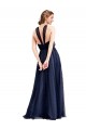 Sleeveless Halter Neck Tulle Navy Blue Long Bridesmaid Dress / Evening Dress London