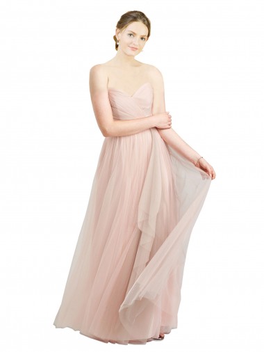 Sleeveless Sweetheart Tulle Pink Long Bridesmaid Dress / Evening Dress London