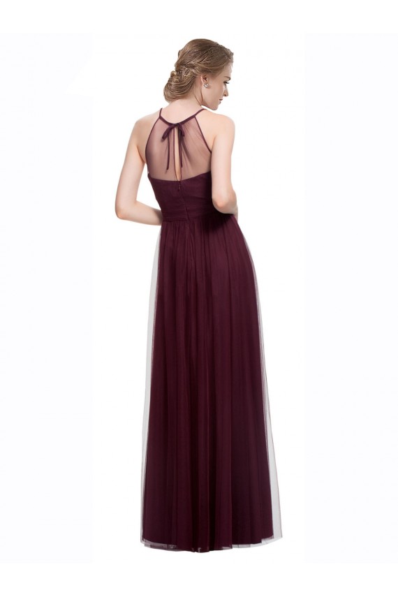 Sleeveless Sweetheart Tulle Red Long Bridesmaid Dress London
