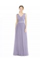 Sleeveless V-Neck Tulle Lilac Long Bridesmaid Dress London