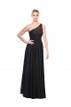 Sleeveless One Shoulder Tulle Black Long Bridesmaid Dress / Evening Dress London