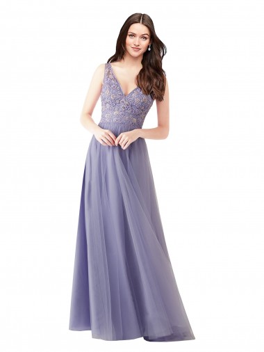 Sleeveless Sweetheart Tulle & Lace Long Formal Dress / Bridesmaid Dress London
