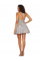 Sleeveless Halter Neck Tulle Silver Short Bridesmaid Dress London