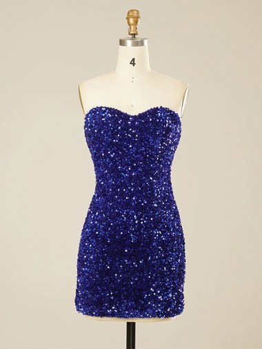 Sleeveless Sweetheart Velvet Sequin Shown Color Short Prom Dress London