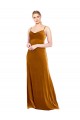 Sleeveless Cowl Neck Stretch Velvet Gold Long Prom Dress / Bridesmaid Dress London