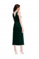 Sleeveless Cowl Neck Stretch Velvet Dark Green Midi Length Evening Gown / Prom Dress / Bridesmaid Dress London
