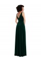 Sleeveless V-Neck Stretch Velvet Dark Green Long Bridesmaid Dress / Evening Dress London