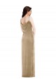 Sleeveless One Shoulder Stretch Velvet Champagne Long Black Tie Evening Gown / Prom Dress / Bridesmaid Dress London