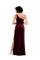 Sleeveless One Shoulder Stretch Velvet Burgundy Long Formal Evening Gown / Prom Dress / Bridesmaid Dress London