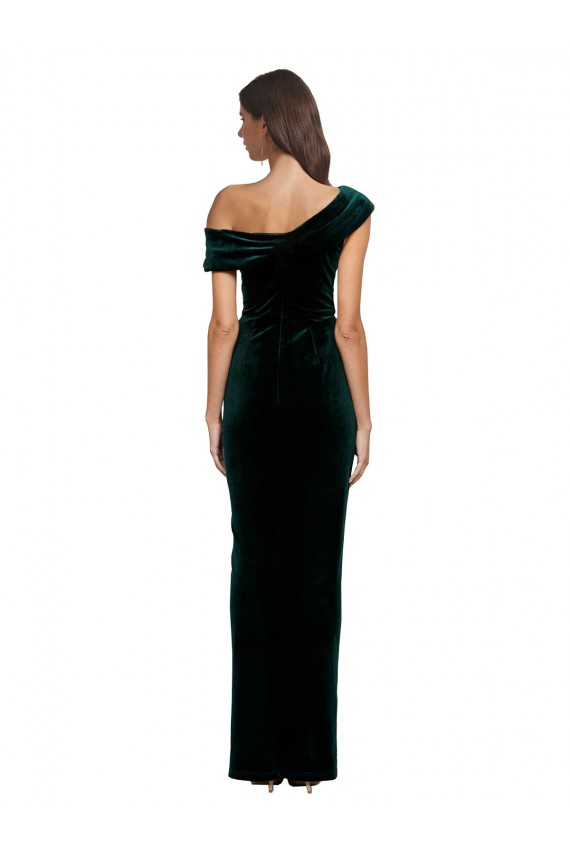 Sleeveless Sweetheart Stretch Velvet Dark Green Long High Low Evening Gown / Prom Dress / Bridesmaid Dress London